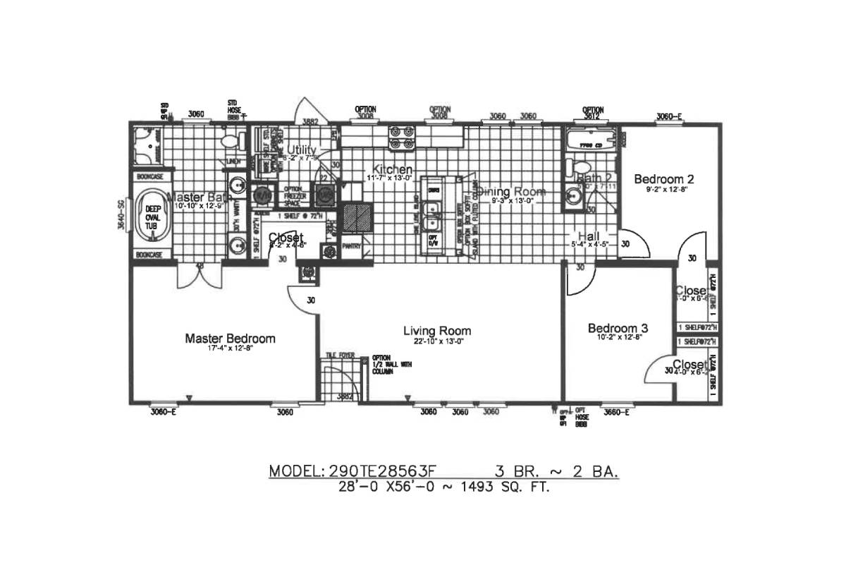 Destiny Homes South Carolina Manufactured Homes   290TE28563F Floor Plans SMALL 